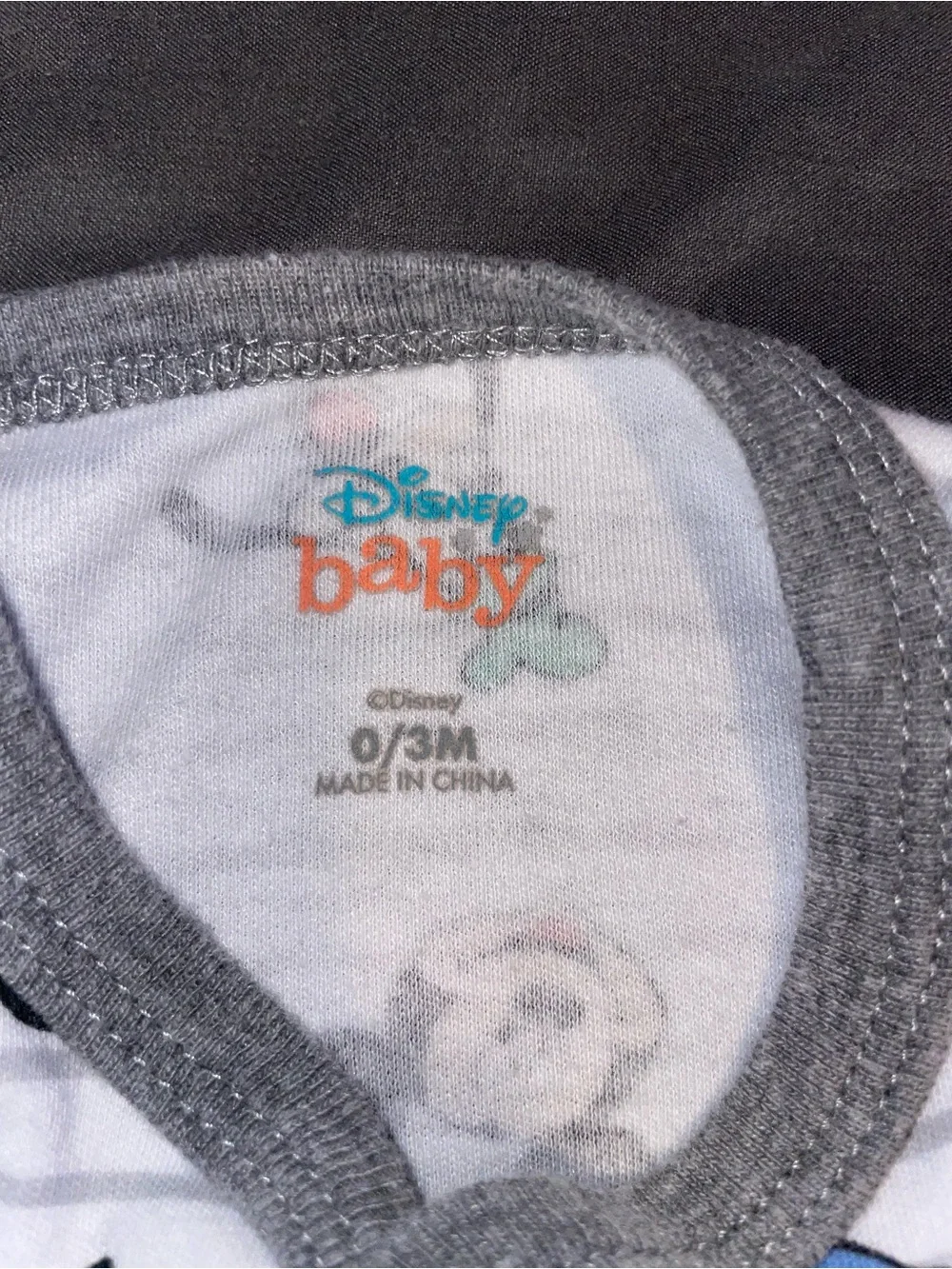 Disney White & Gray Striped Mickey & Friends Footed One-Piece